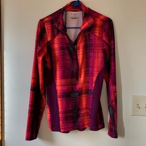 Stunning Vivid Multicolor Tek Gear DryTek Half Zip Pullover Size M